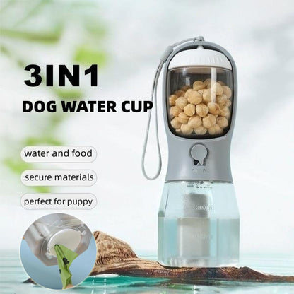 Dog Water-Food-Garbage Cup - Three-in-One